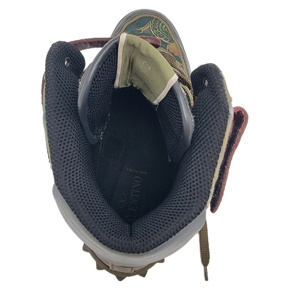 Valentino Garavani Rockrunner Camo Butterfly High Top Sneakers 42 - Picture 9 of 12